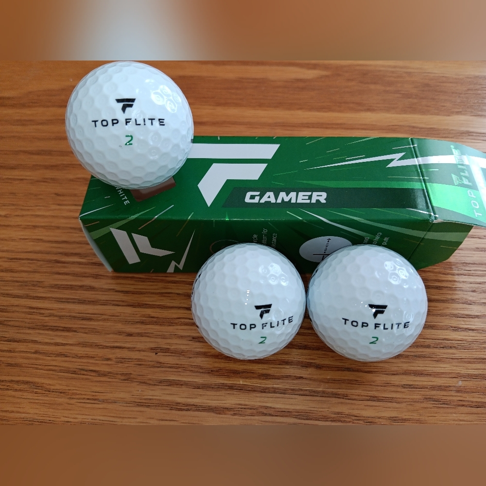 Top Flite Gamer White Golf Balls New 3 Balls New In Original Box